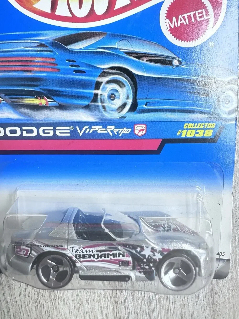1998 Hot Wheels Collector No #1038 DODGE VIPER RT/10 Silver w/3 Spoke H62